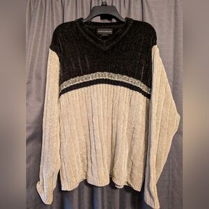 Men's Croft and Barrow Black And Cream Sweater Sz M